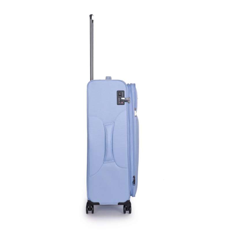 STRATIC Koffer Light+ Weichschalenkoffer, Höhe 76 cm, Größe L pastel blue rechts