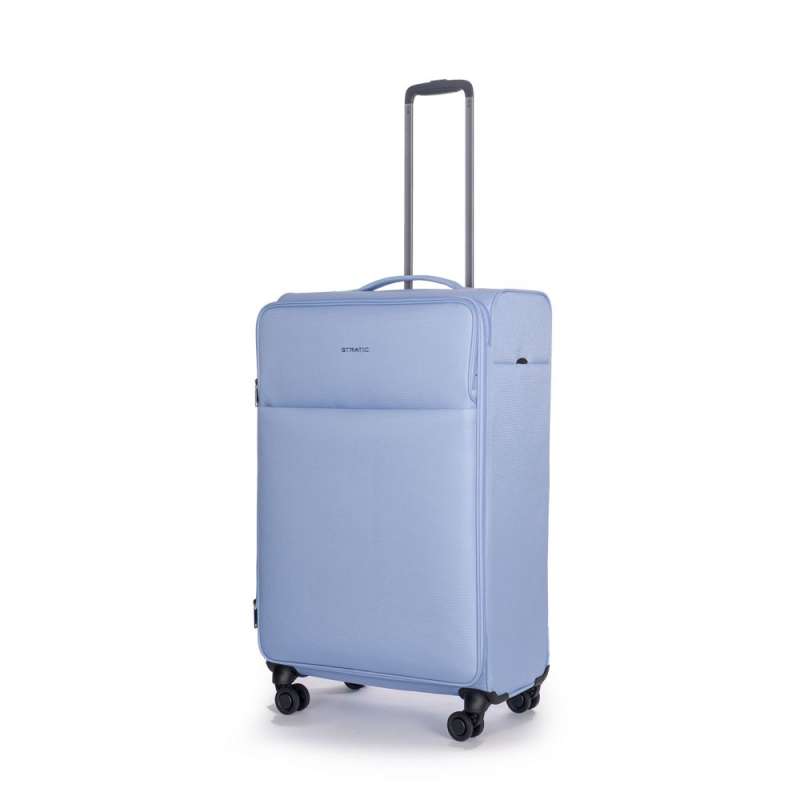 STRATIC Koffer Light+ Weichschalenkoffer, Höhe 76 cm, Größe L pastel blue seitlich 45 Grad
