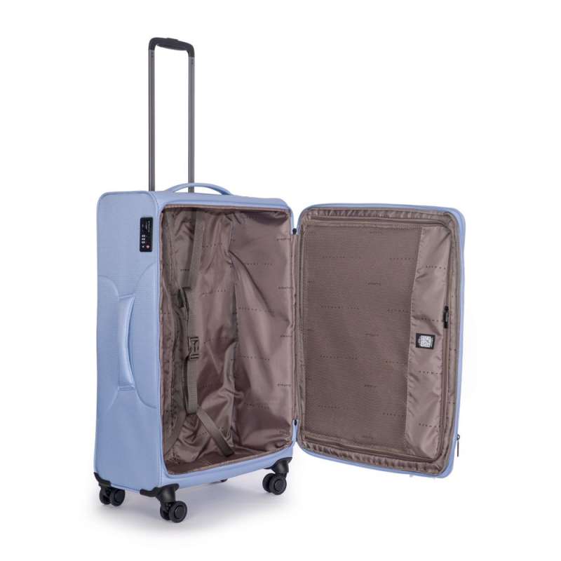 STRATIC Koffer Light+ Weichschalenkoffer, Höhe 76 cm, Größe L pastel blue offen